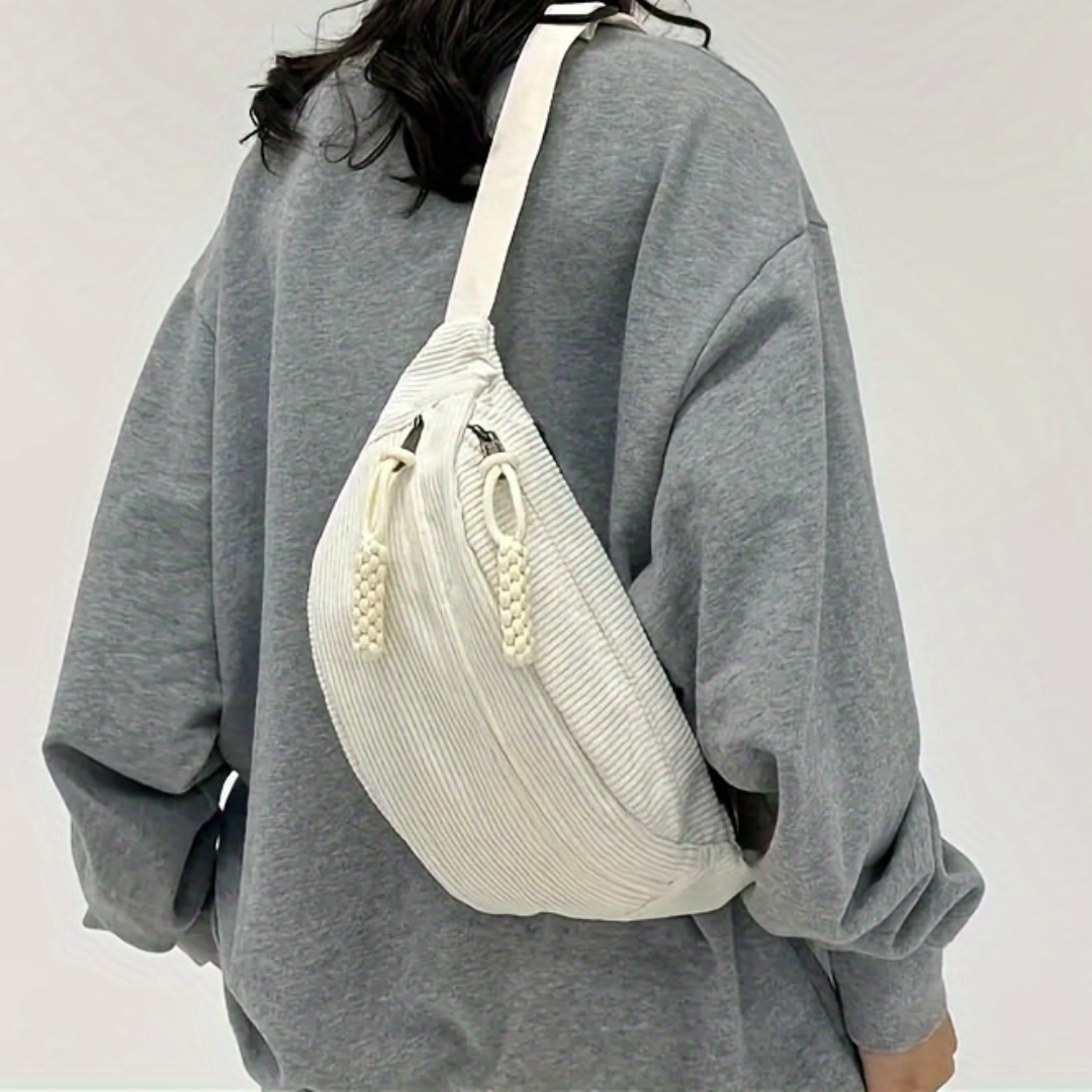 Ana | Bolso de hombro de terciopelo acanalado