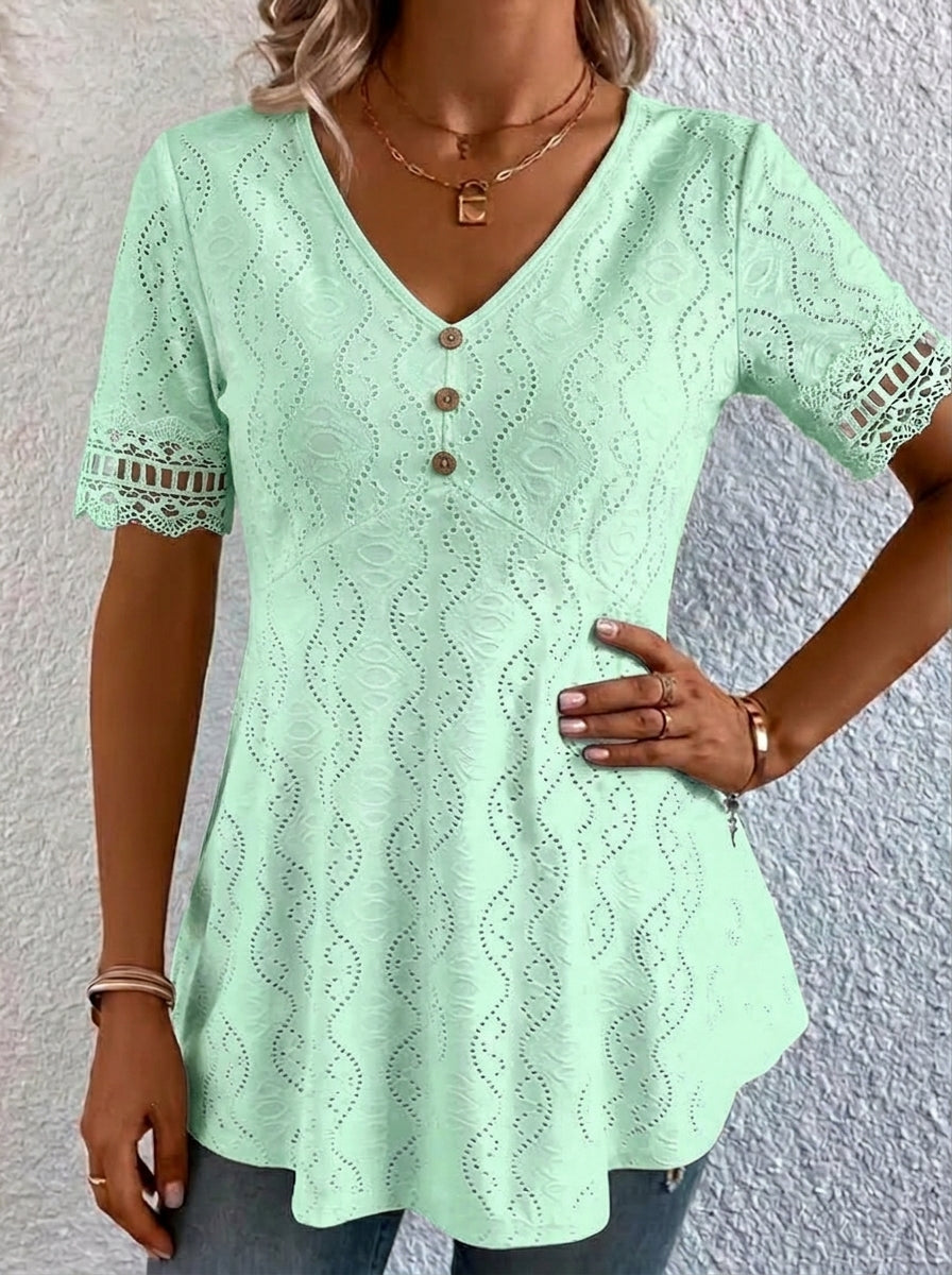 Mila - Blusa calada con cuello en V
