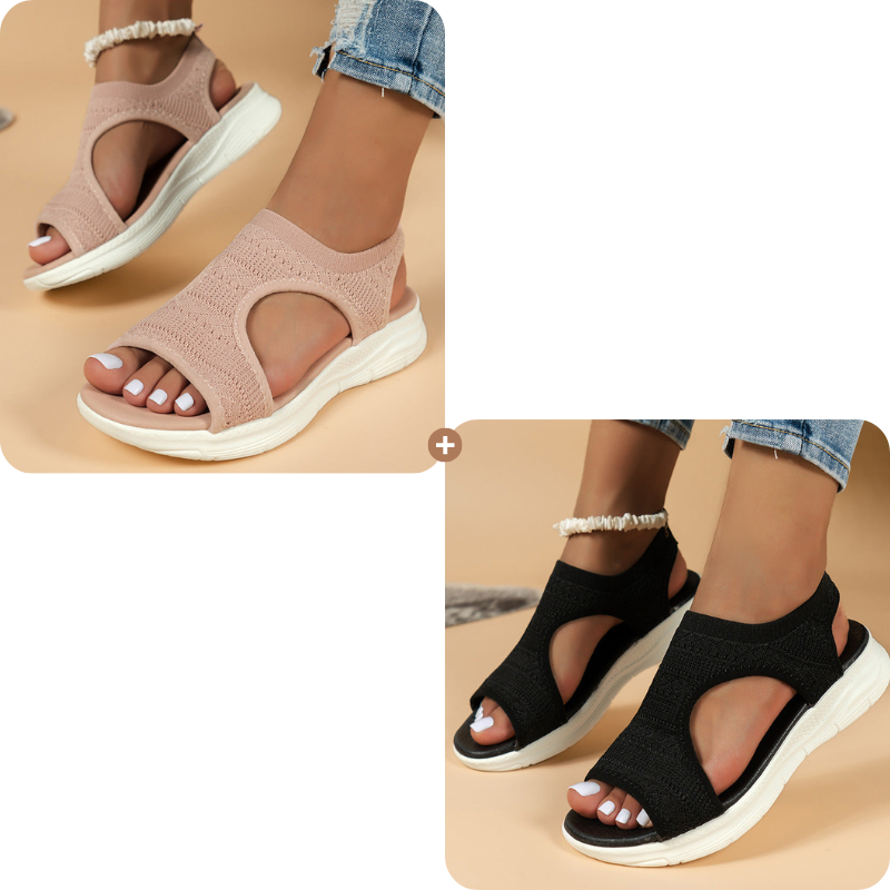 Sandalias planas y transpirables con puntera abierta para mujer, ideales para el verano