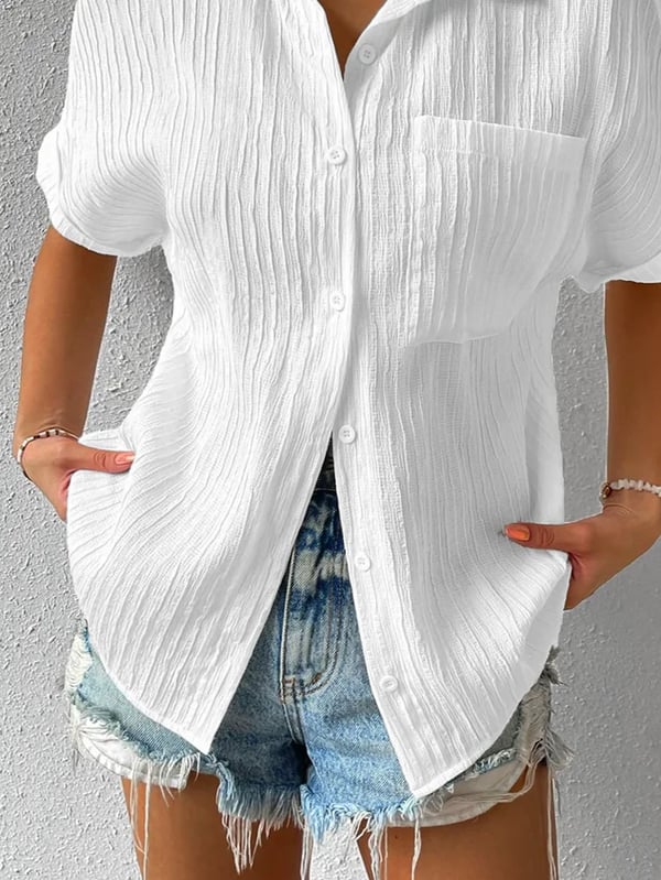 Carmen - Blusa casual suelta con botones