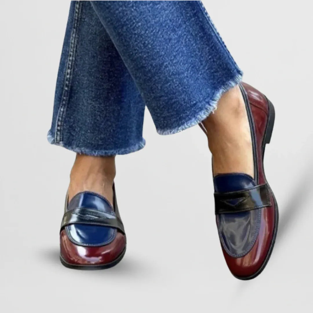 Amalia - Mocasines elegantes con diseño bicolor