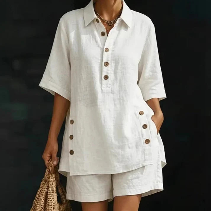 Elena - Conjunto veraniego de camisa amplia y short