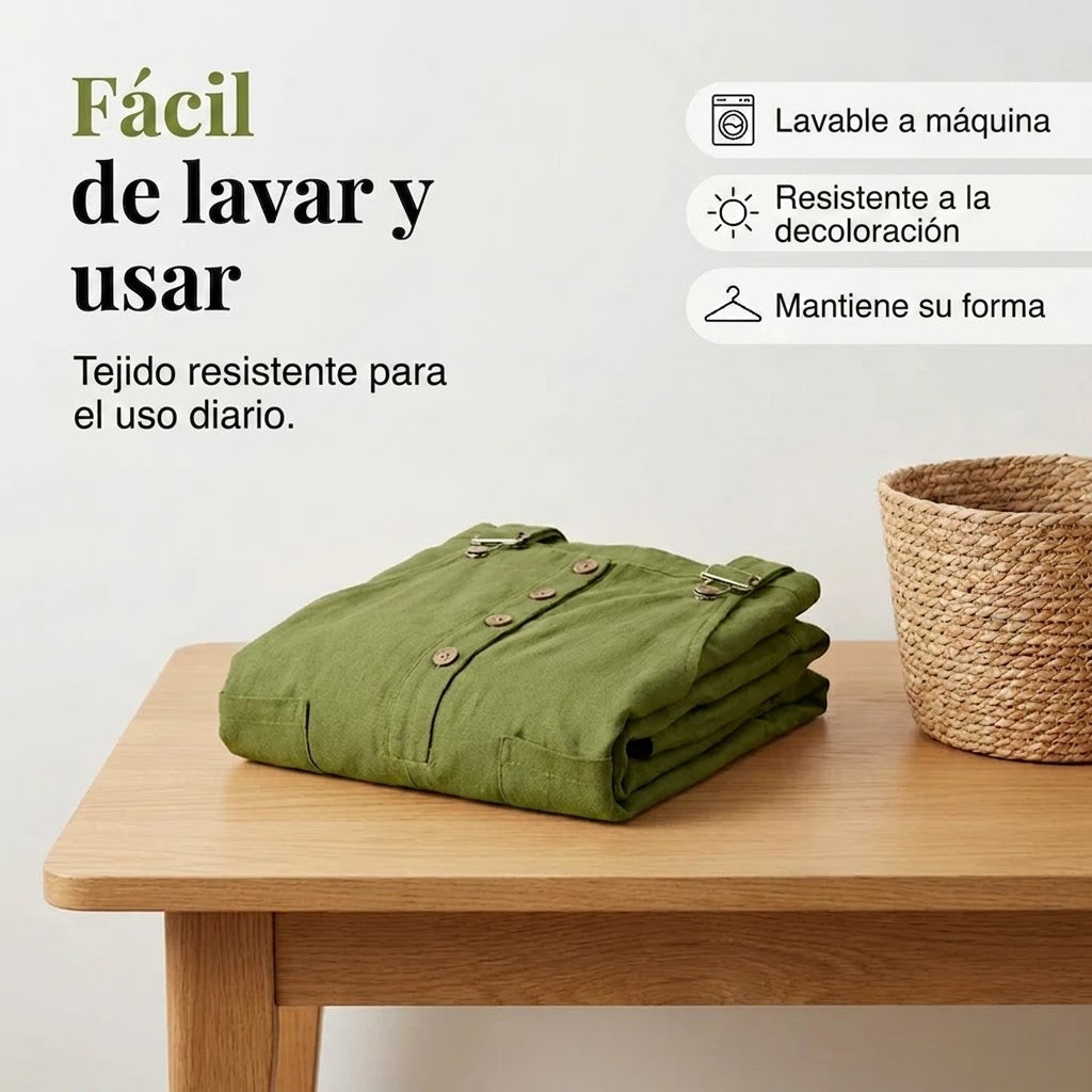 Olivia - Mono casual de tirantes con botones y ajuste holgado