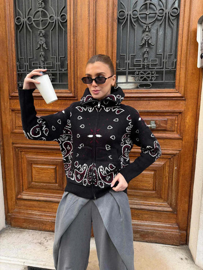 Aitana – Jersey de punto con cuello alto y cremallera