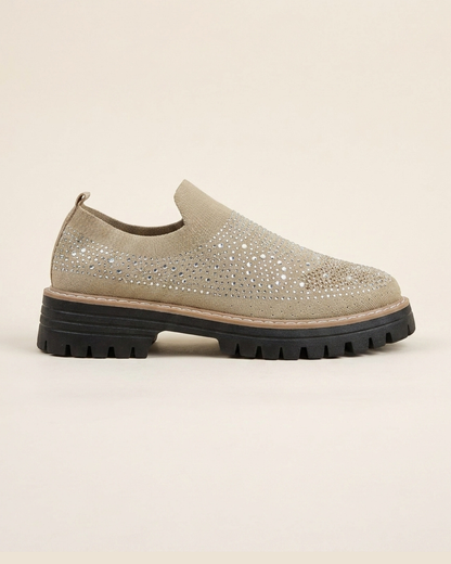 Aria - Mocasines sin cordones con pedrería brillante