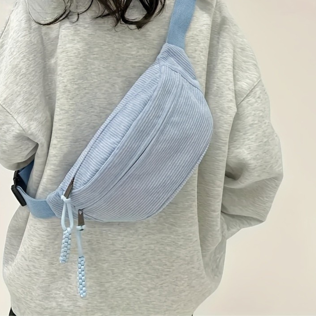Valeria | Bolso de hombro de terciopelo acanalado