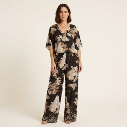 Selena - Conjunto estampado con pantalón fluido