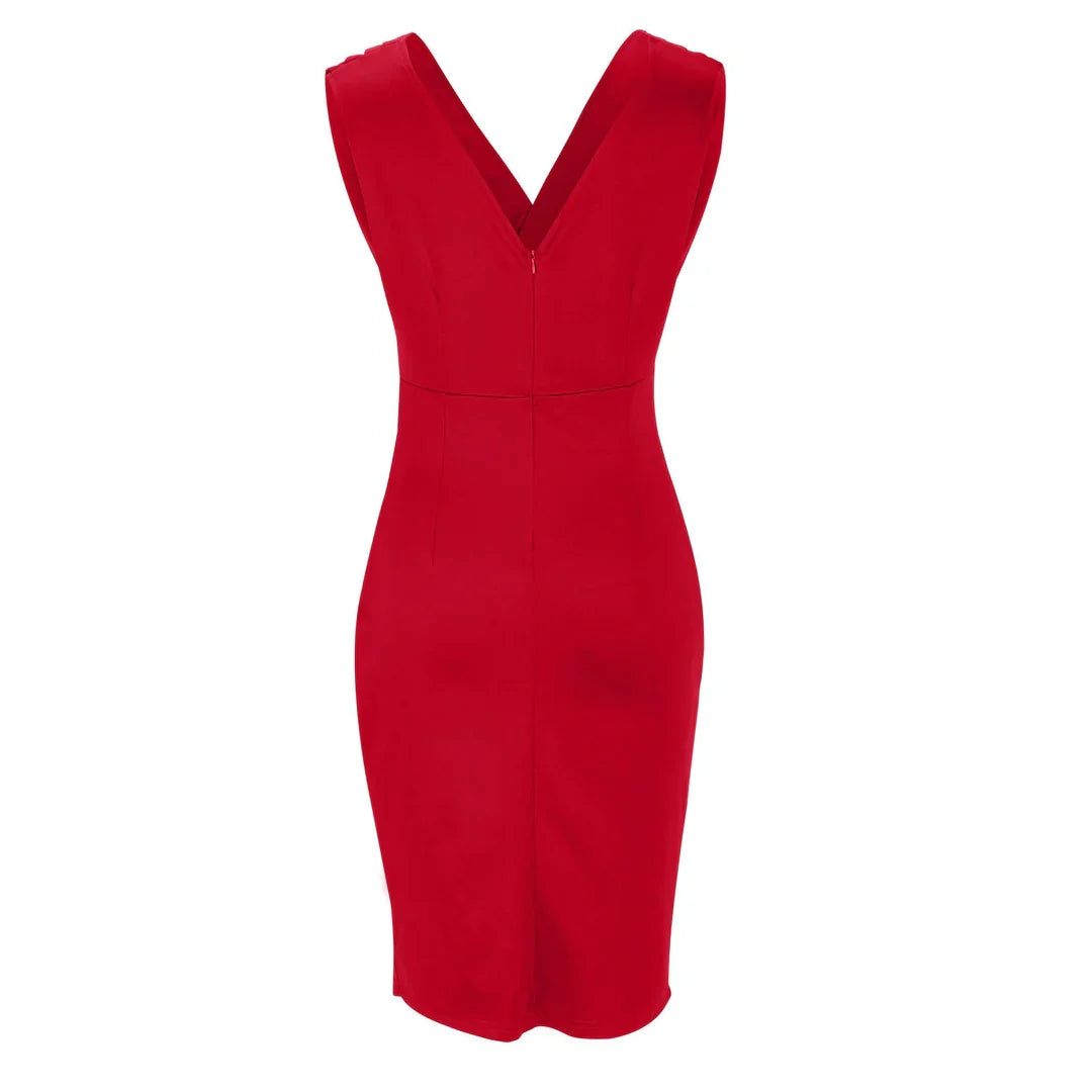 Leonor - Vestido drapeado elegante con abertura lateral