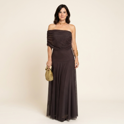 Catalina - Vestido asimétrico de mesh