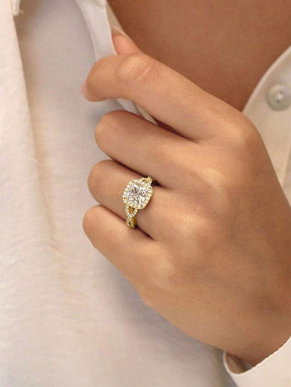 Amelia – Anillo solitario glamoroso con un brillo radiante de zirconia cúbica