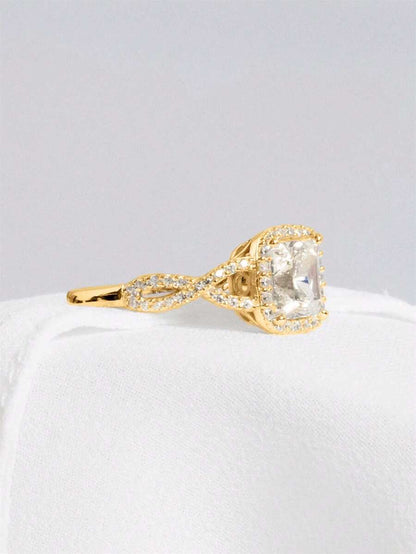 Amelia – Anillo solitario glamoroso con un brillo radiante de zirconia cúbica