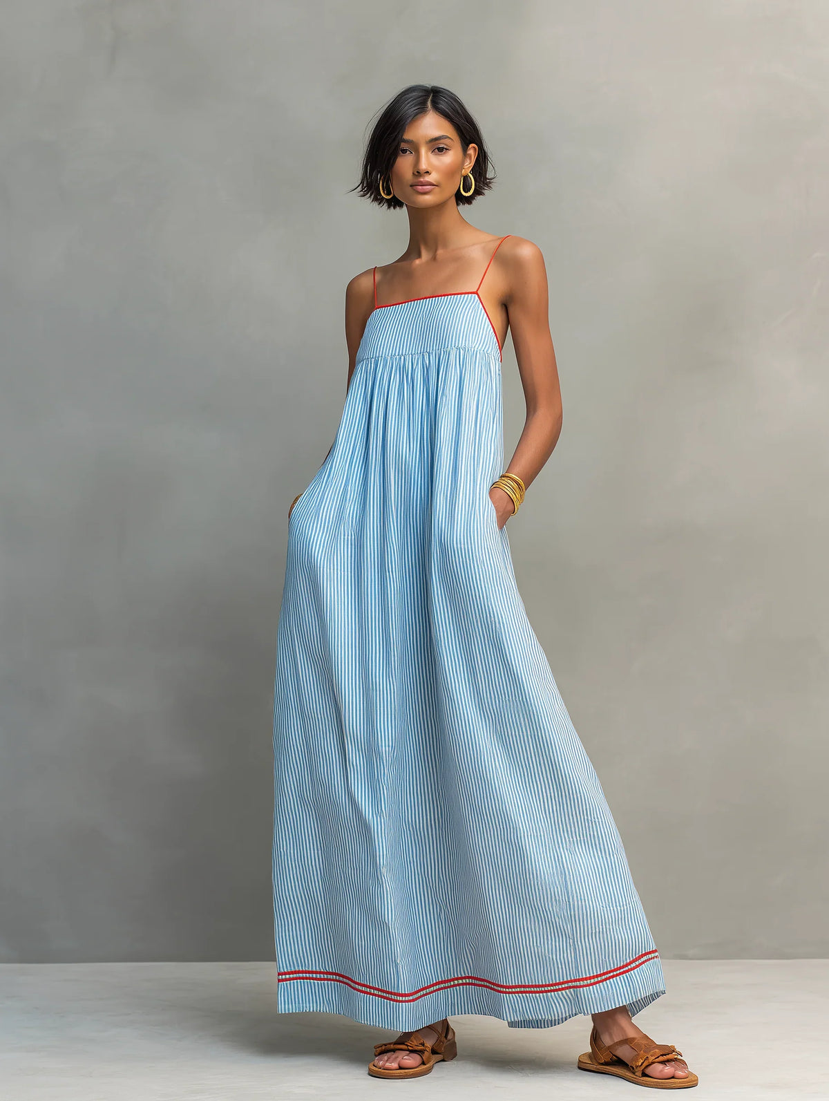 Azure - Vestido largo de rayas