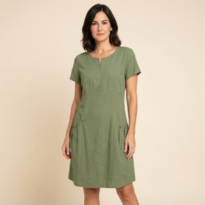 Mireia - Vestido con cremallera y bolsillos con botones