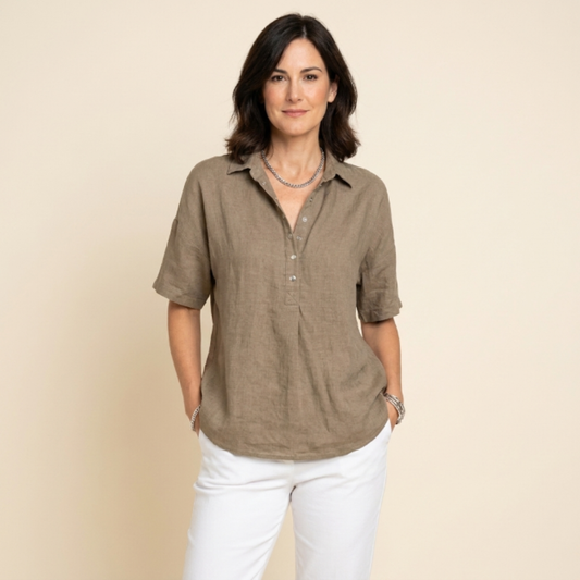 Teresa - Blusa con cuello y detalle de botones