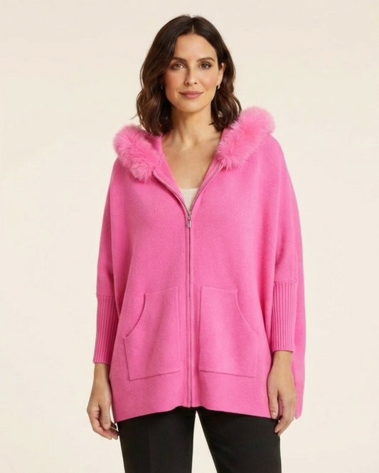 Lara | Chaqueta moderna con capucha de pelo