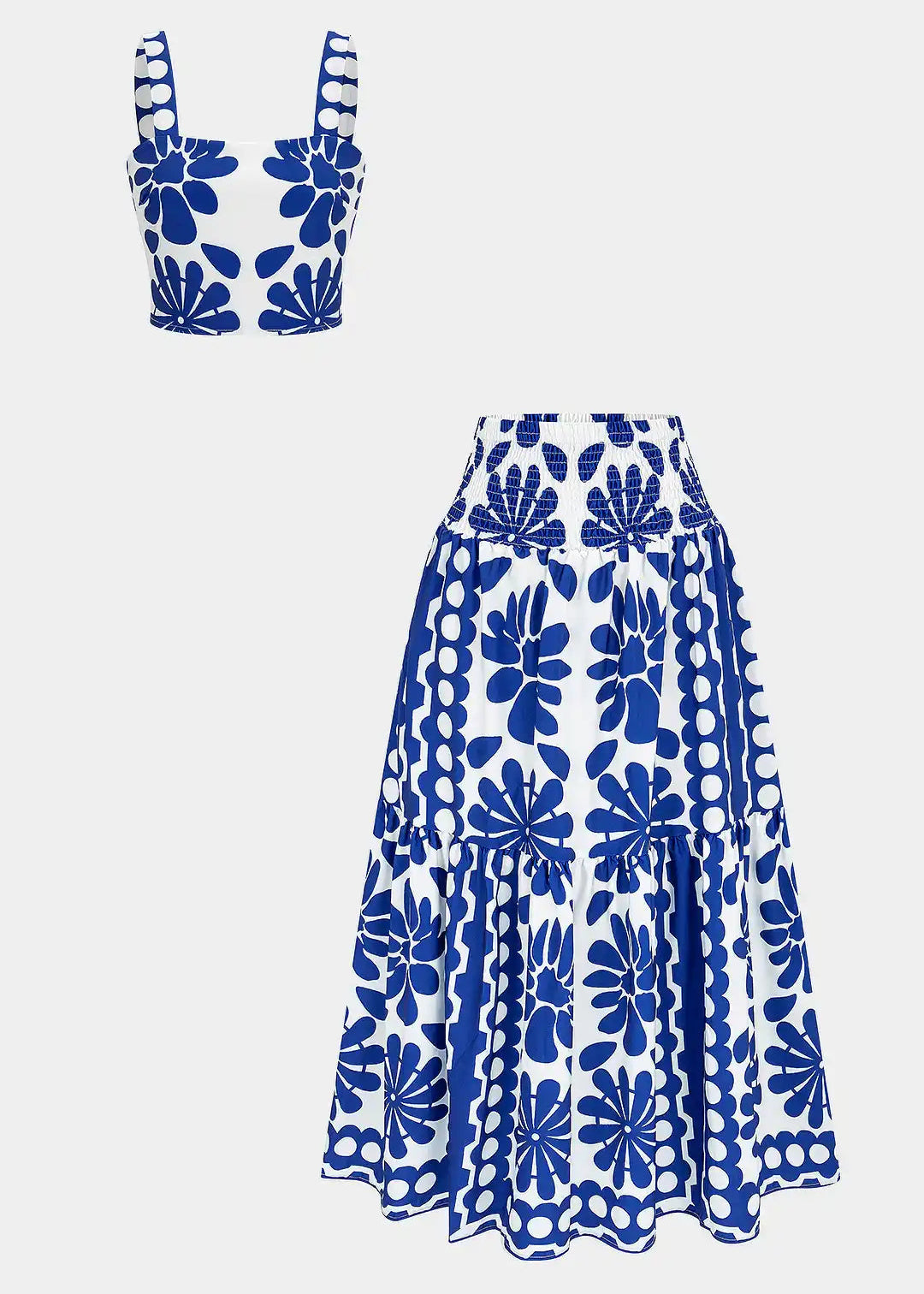 Conjunto de tirantes con falda maxi