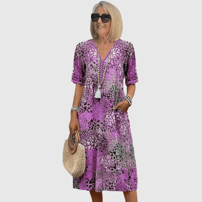Marina - Vestido midi veraniego con estampado oceánico