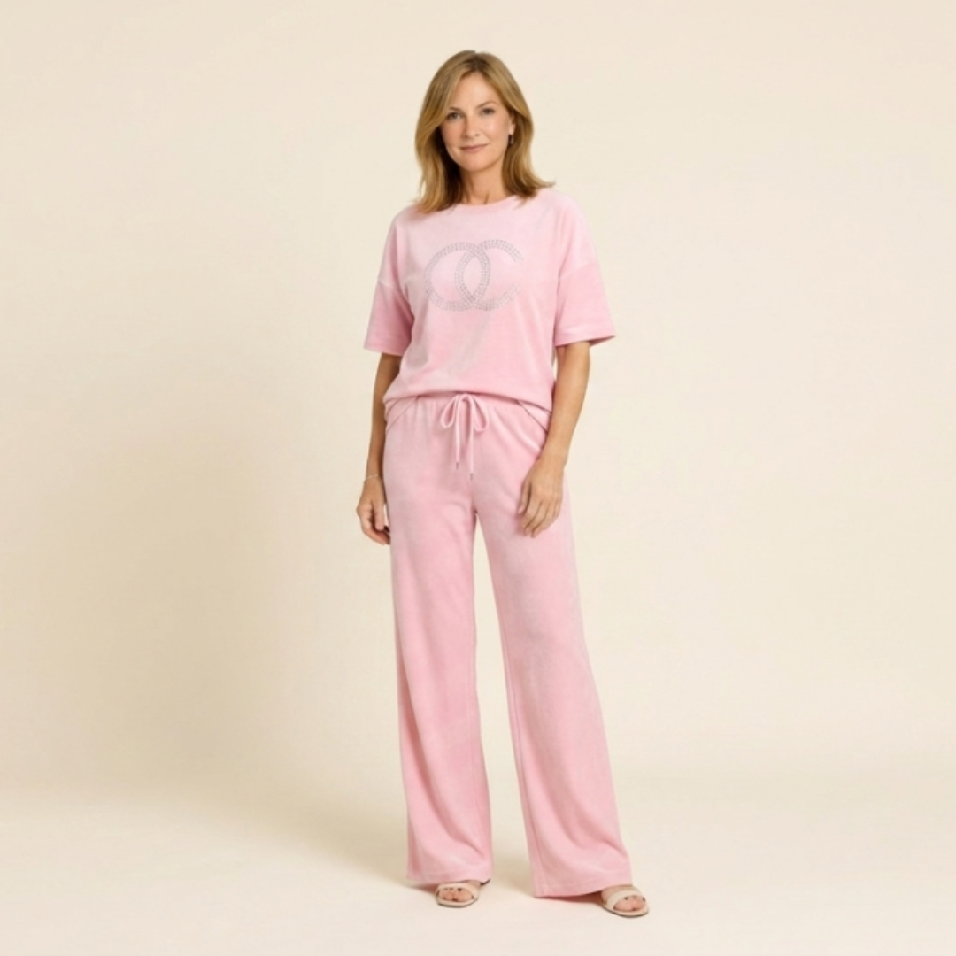 Nerea - Conjunto de dos piezas con top y pantalón holgado
