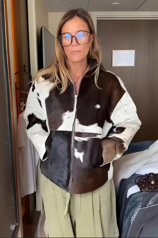 Andrea | Chaqueta elegante con textura y cremallera