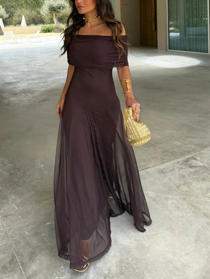 Catalina - Vestido asimétrico de mesh