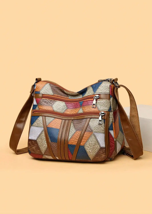 Bolso de hombro con estampado geométrico