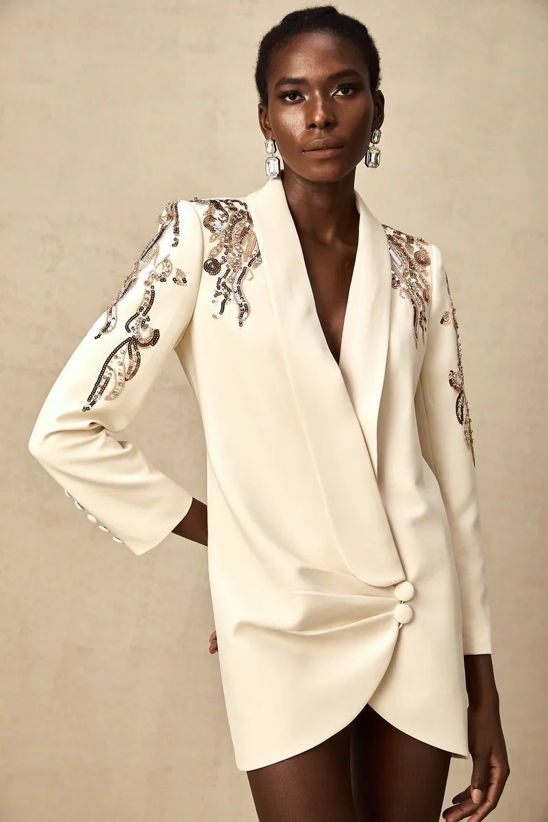 Elena - Vestido blazer adornado con lentejuelas