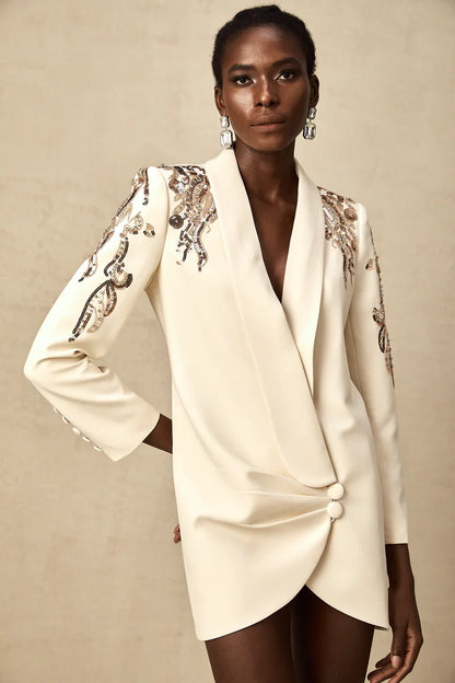 Elena - Vestido blazer adornado con lentejuelas