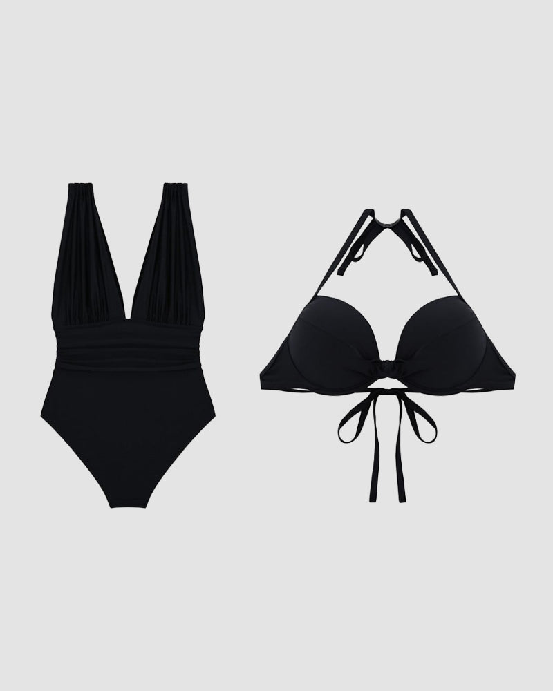 Sun Goddess | Traje de baño moldeador de lujo con escote en V profundo