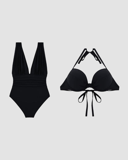Sun Goddess | Traje de baño moldeador de lujo con escote en V profundo