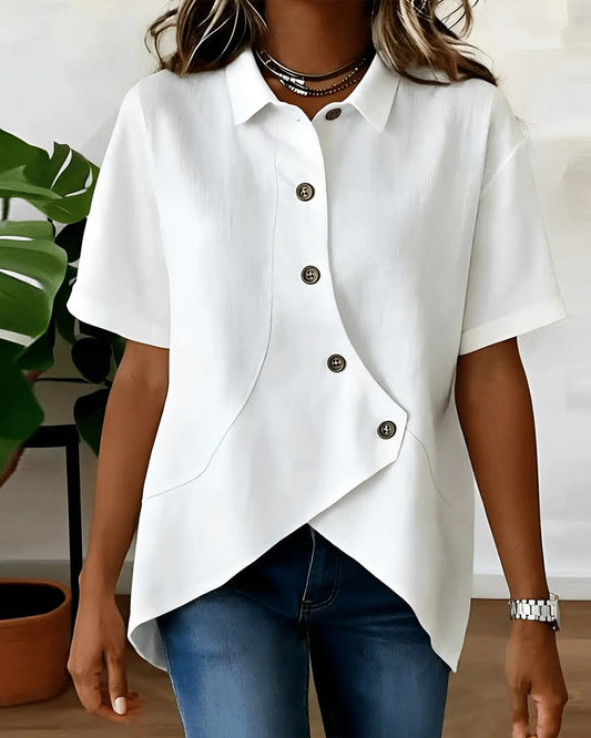 Perla - Blusa de botones asimétrica
