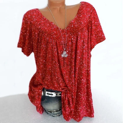 Julia - Blusa estampada con escote en V
