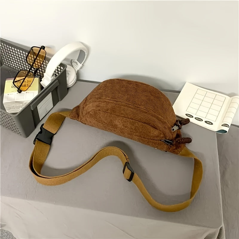 Maria | Bolso de hombro de terciopelo acanalado