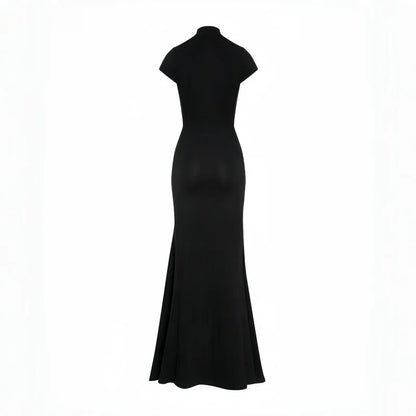 Andrea - Vestido maxi negro con abertura