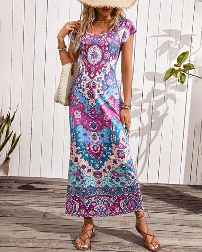Vestido Largo Veraniego Estampado con Aberturas