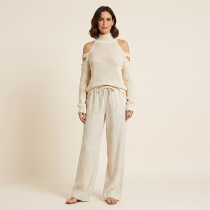 Camila - Conjunto moderno de punto y pantalón fluido