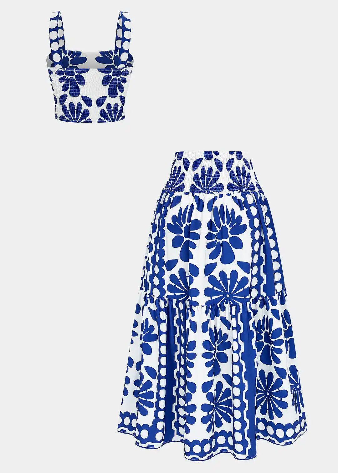 Conjunto de tirantes con falda maxi