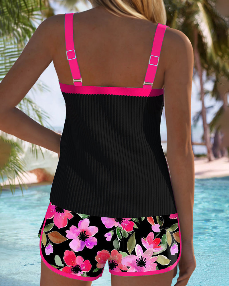 Golden Tide | Conjunto de Tankini de Dos Piezas Elegante