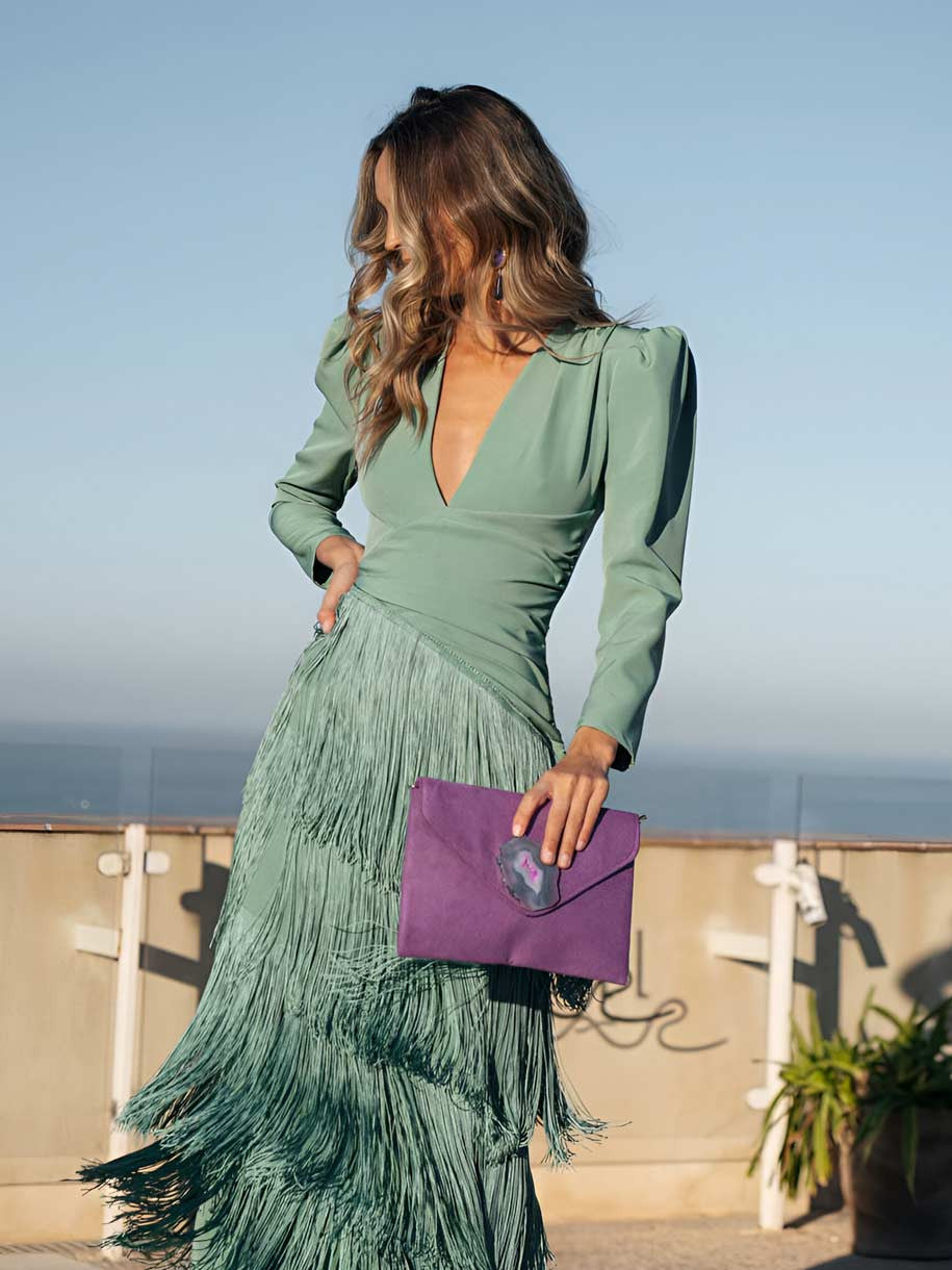 Salvia | Vestido con flecos
