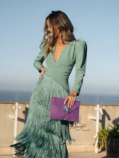 Salvia | Vestido con flecos