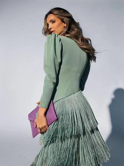 Sofía - Vestido con Flecos Elegante