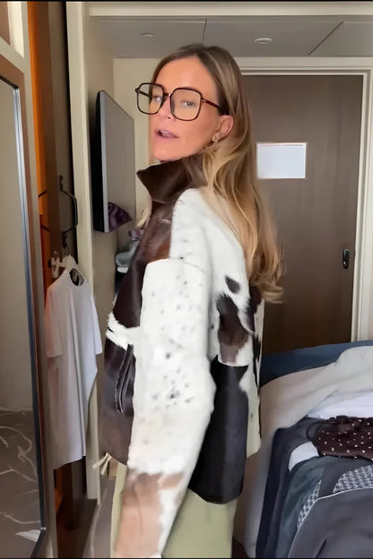 Andrea | Chaqueta elegante con textura y cremallera