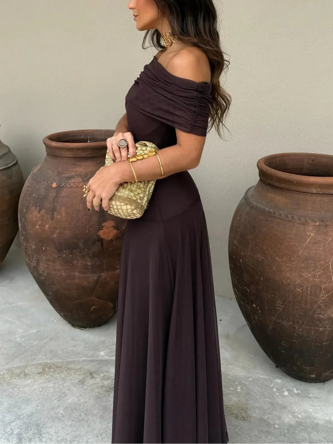 Catalina - Vestido asimétrico de mesh