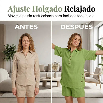Elena - Conjunto veraniego de camisa amplia y short