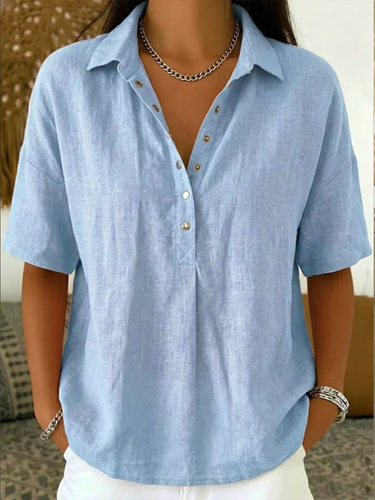 Teresa - Blusa con cuello y detalle de botones