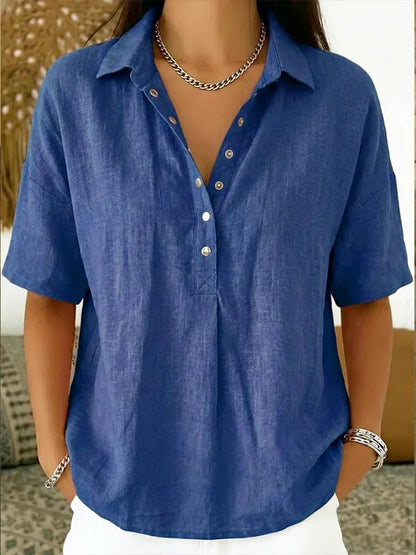Teresa - Blusa con cuello y detalle de botones