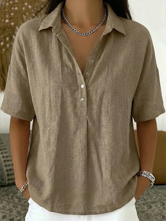 Teresa - Blusa con cuello y detalle de botones