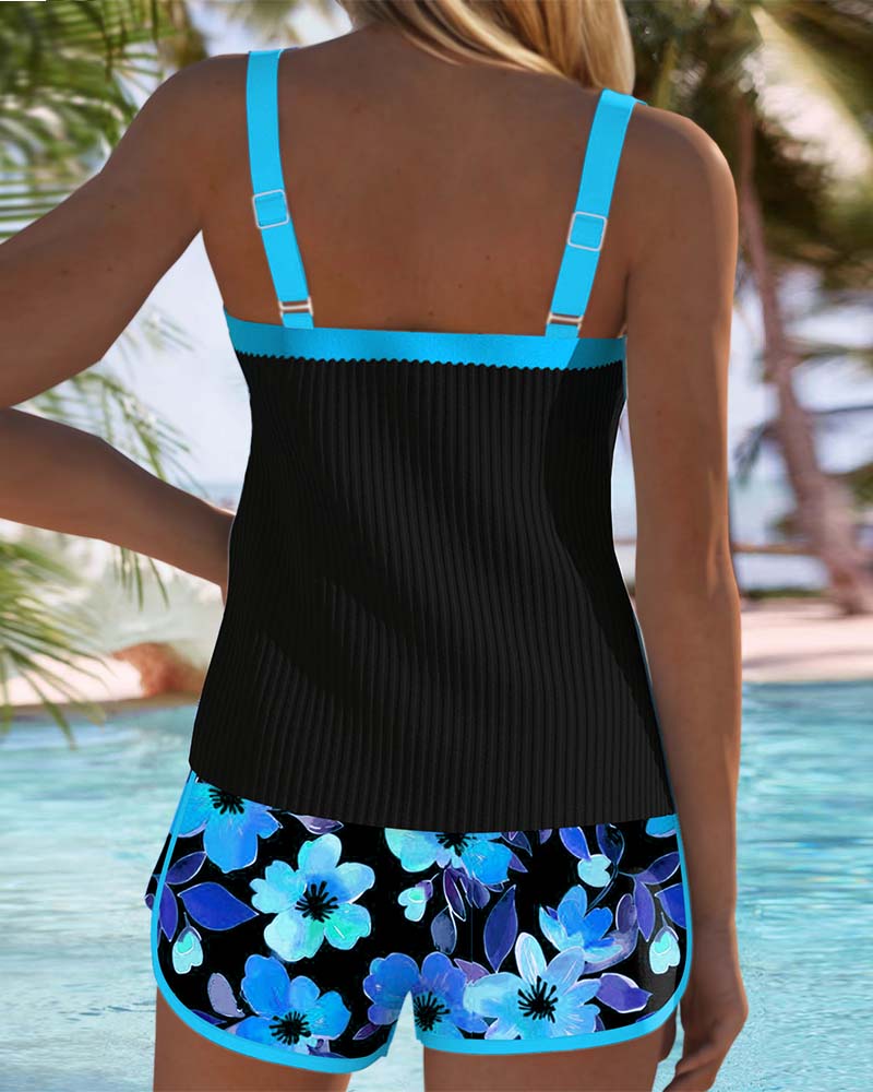 Golden Tide | Conjunto de Tankini de Dos Piezas Elegante