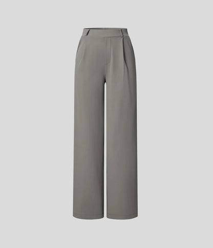 Pantalón Elegante Pierna Ancha De Tiro Alto Mujer