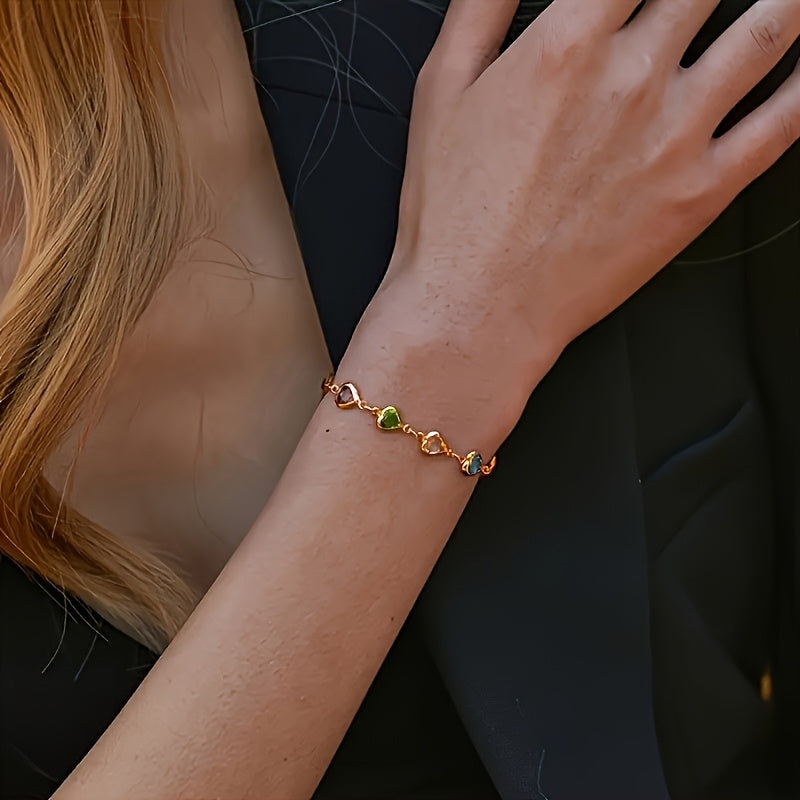 Pulsera Única Corazón Oro y Plata