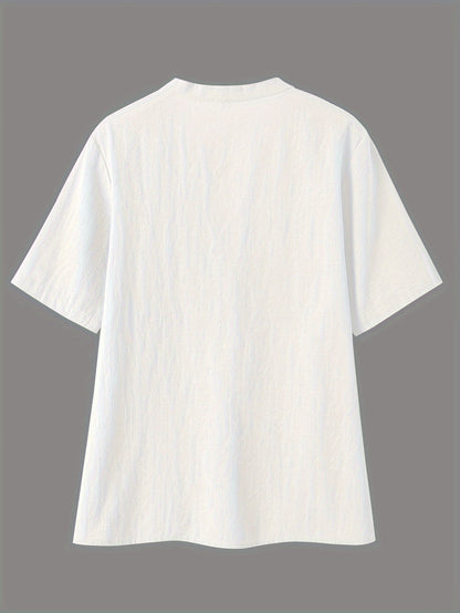 Blusa Elegante con Escote en V y Botones de Madera